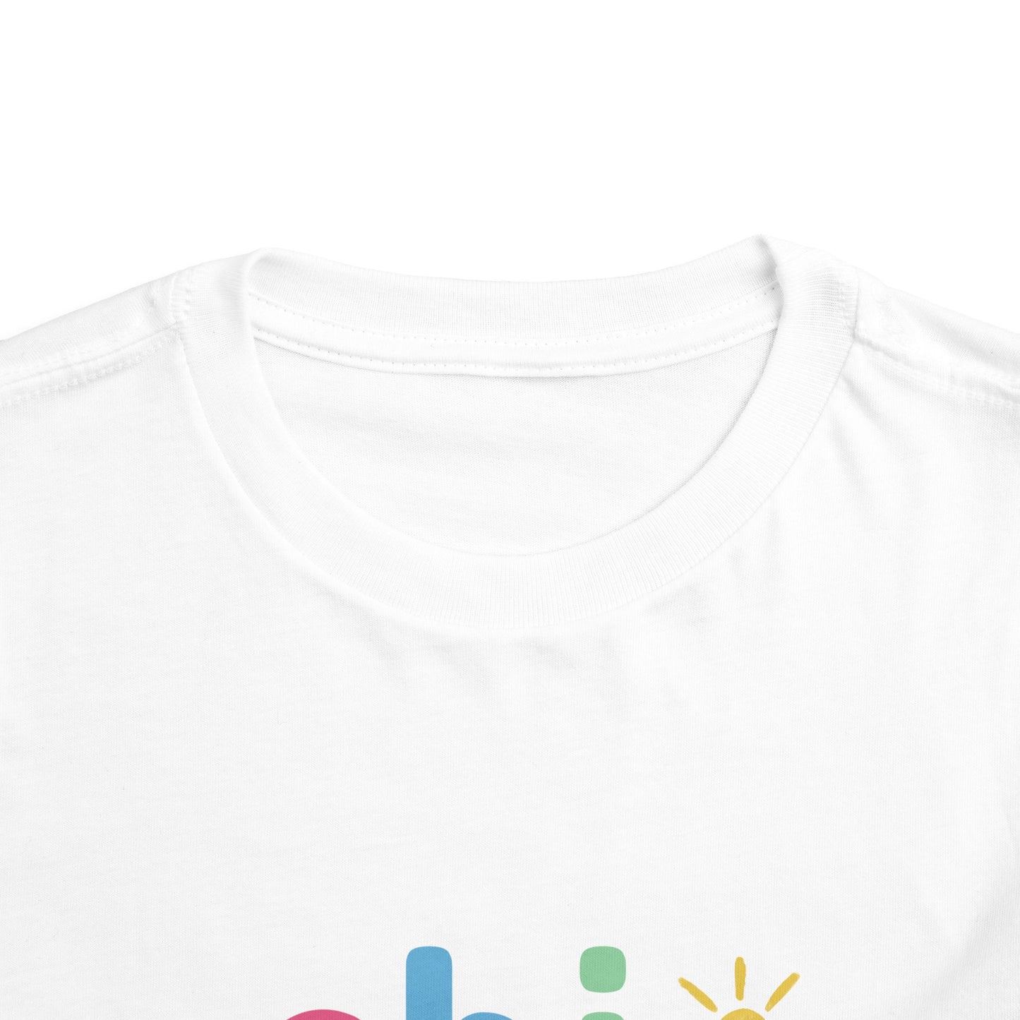 Close-up of a white t-shirt neckline