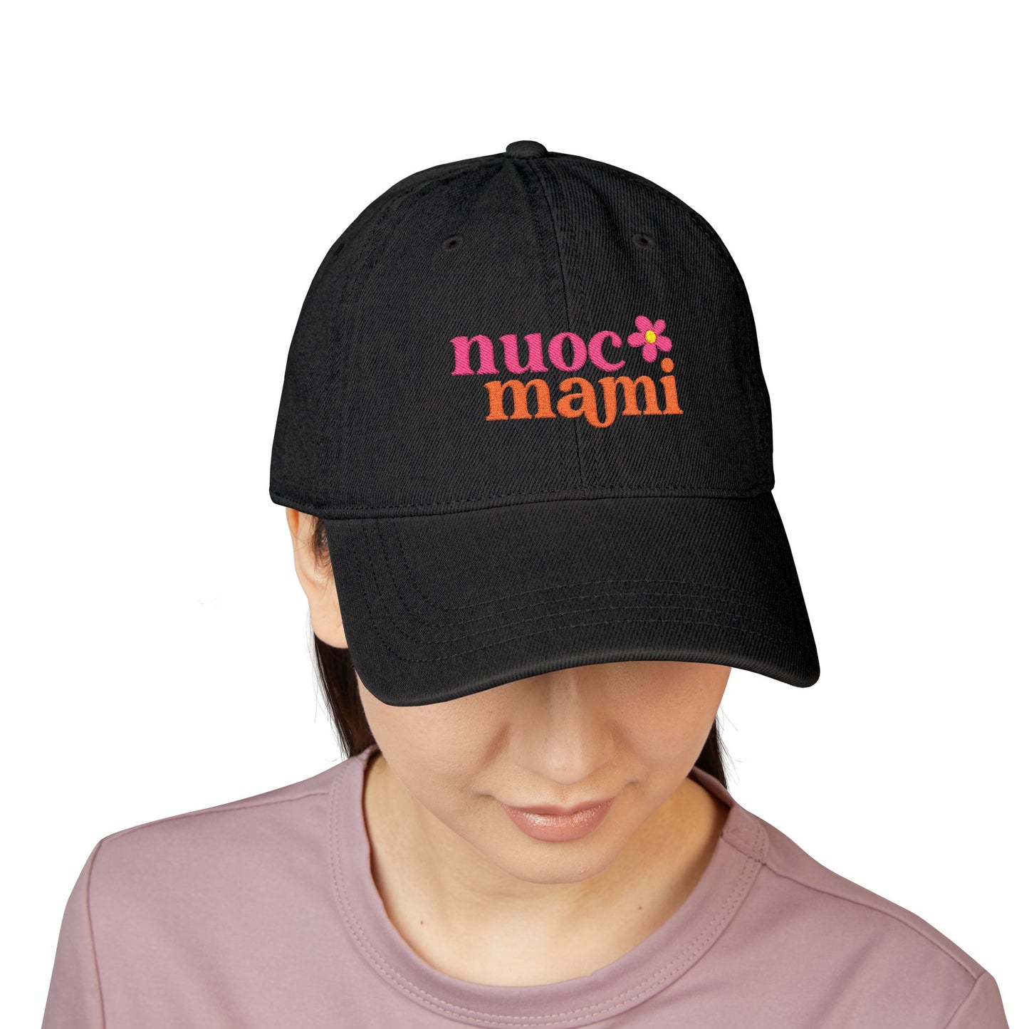 Nuoc Mami Embroidered Denim Hat
