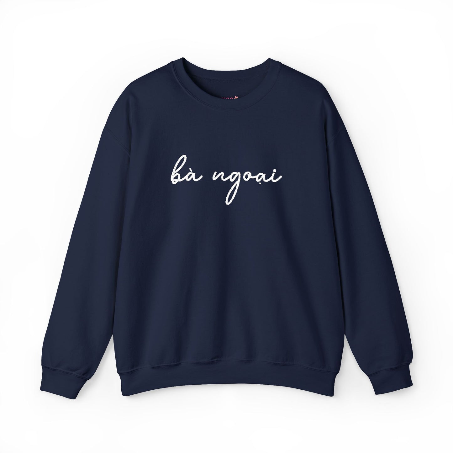 Ba Ngoai Embroidered Crewneck Pullover Sweatshirt