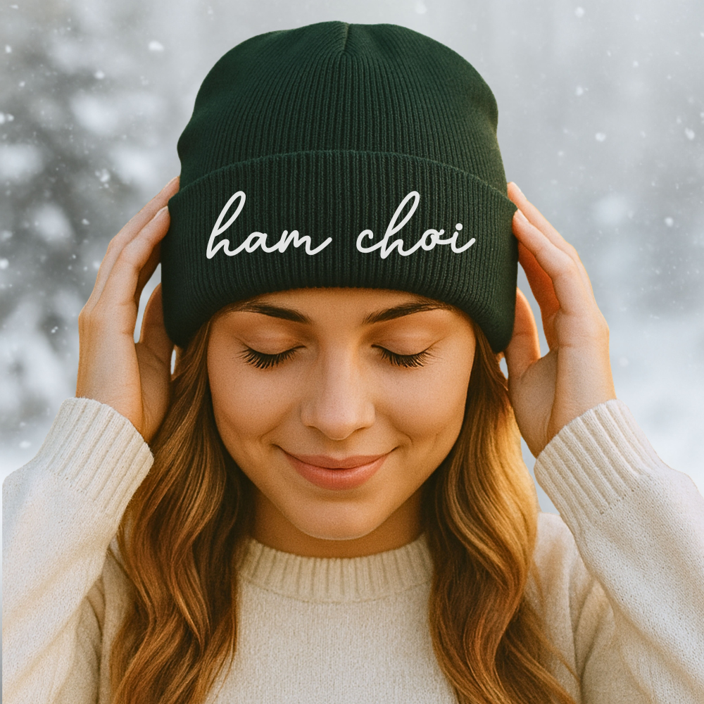 Ham Choi Embroidered Knit Beanie