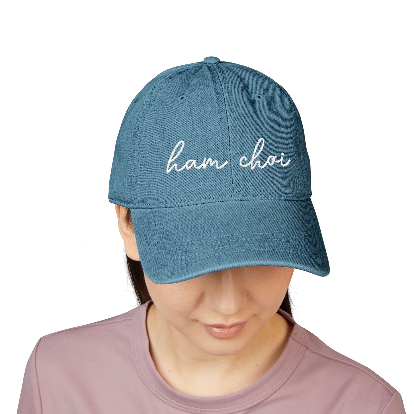 Ham Choi Embroidered Denim Hat