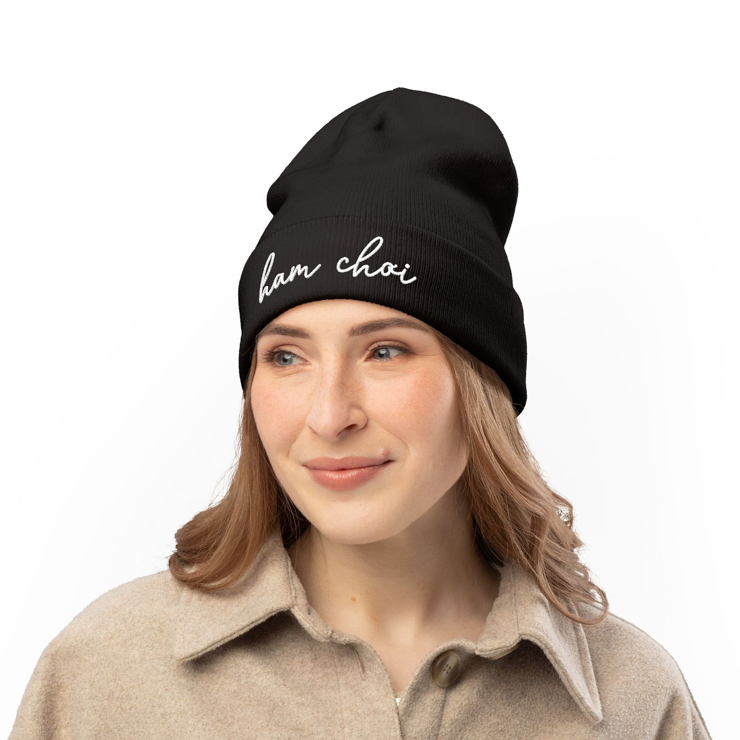 Ham Choi Embroidered Knit Beanie