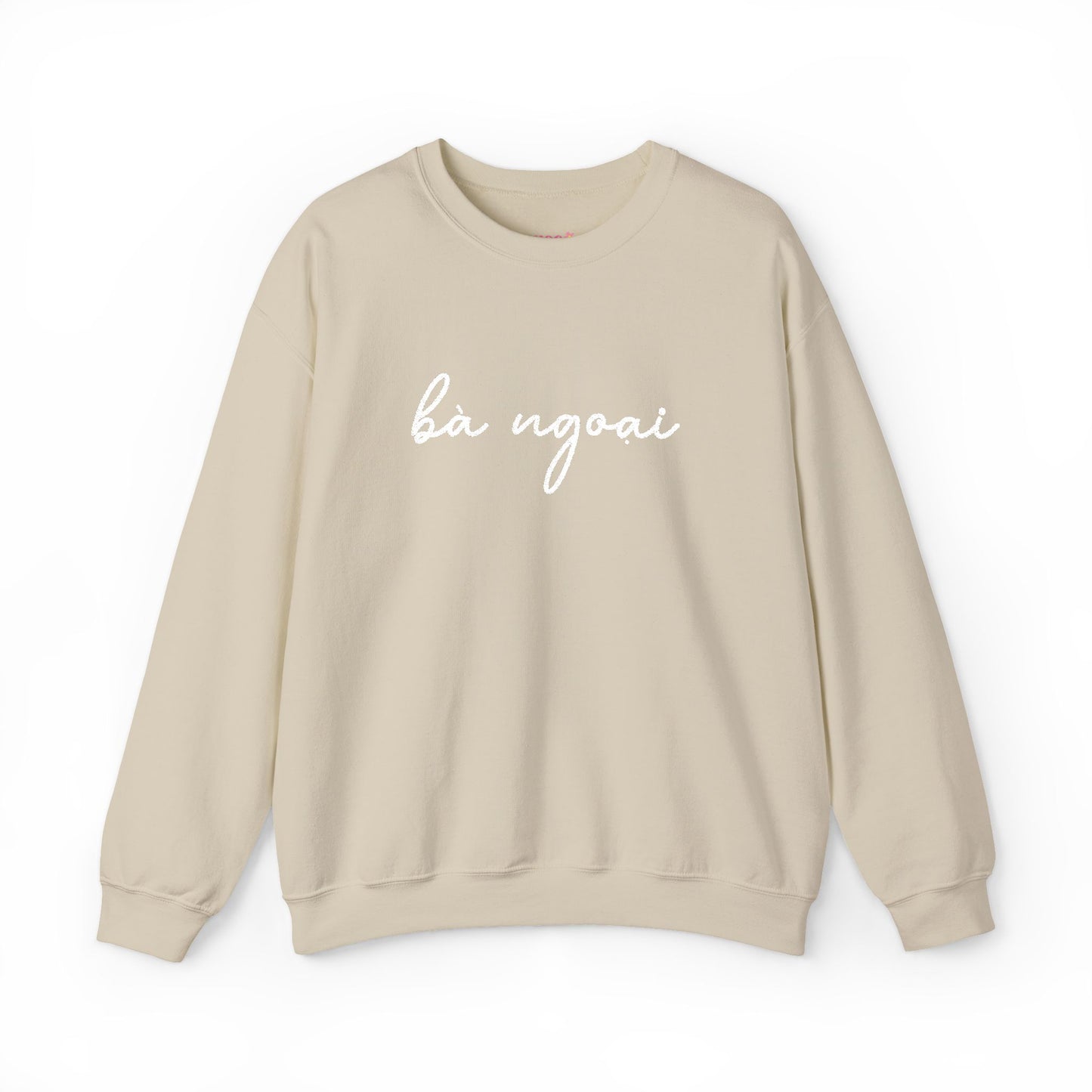 Ba Ngoai Embroidered Crewneck Pullover Sweatshirt