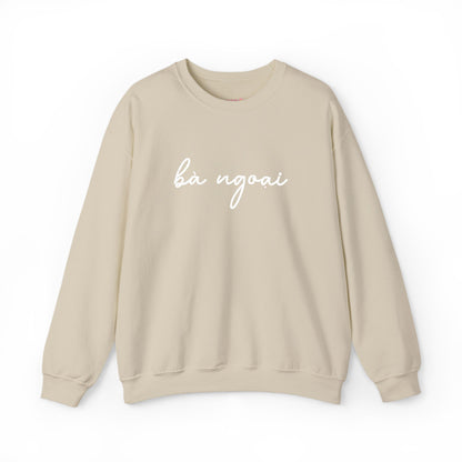 Ba Ngoai Embroidered Crewneck Pullover Sweatshirt