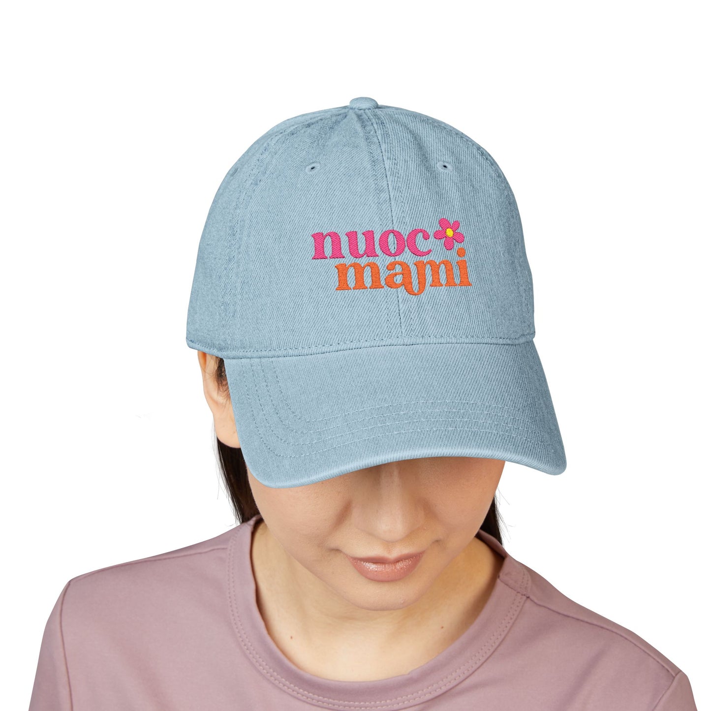 Nuoc Mami Embroidered Denim Hat
