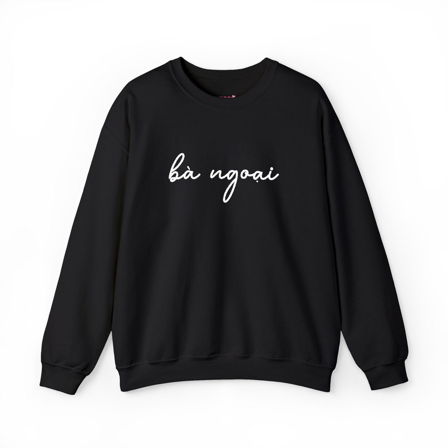 Ba Ngoai Embroidered Crewneck Pullover Sweatshirt