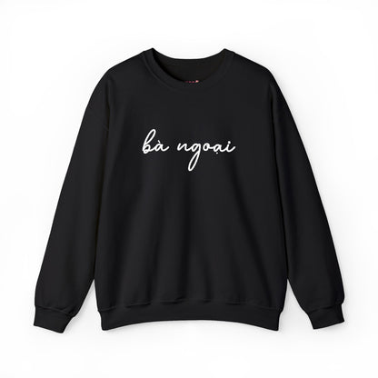 Ba Ngoai Embroidered Crewneck Pullover Sweatshirt