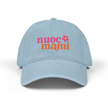 Nuoc Mami Embroidered Denim Hat