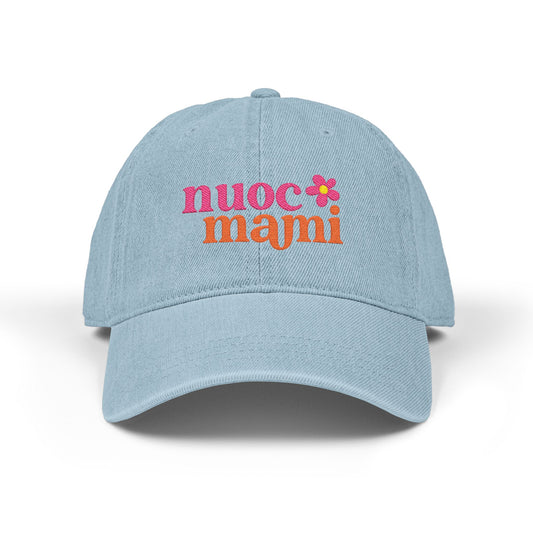 Nuoc Mami Embroidered Denim Hat