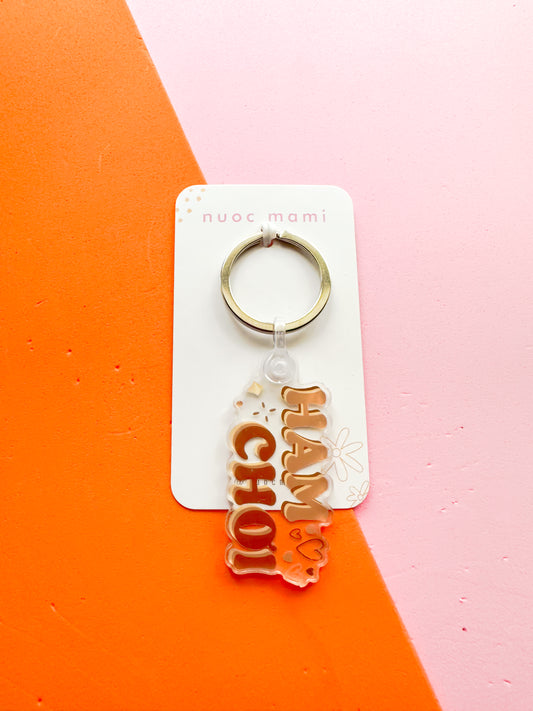Keychain with 'Hami Choi' text 