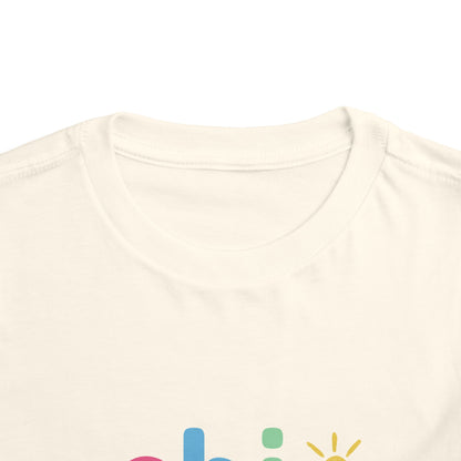 Close-up of a natural color t-shirt neckline