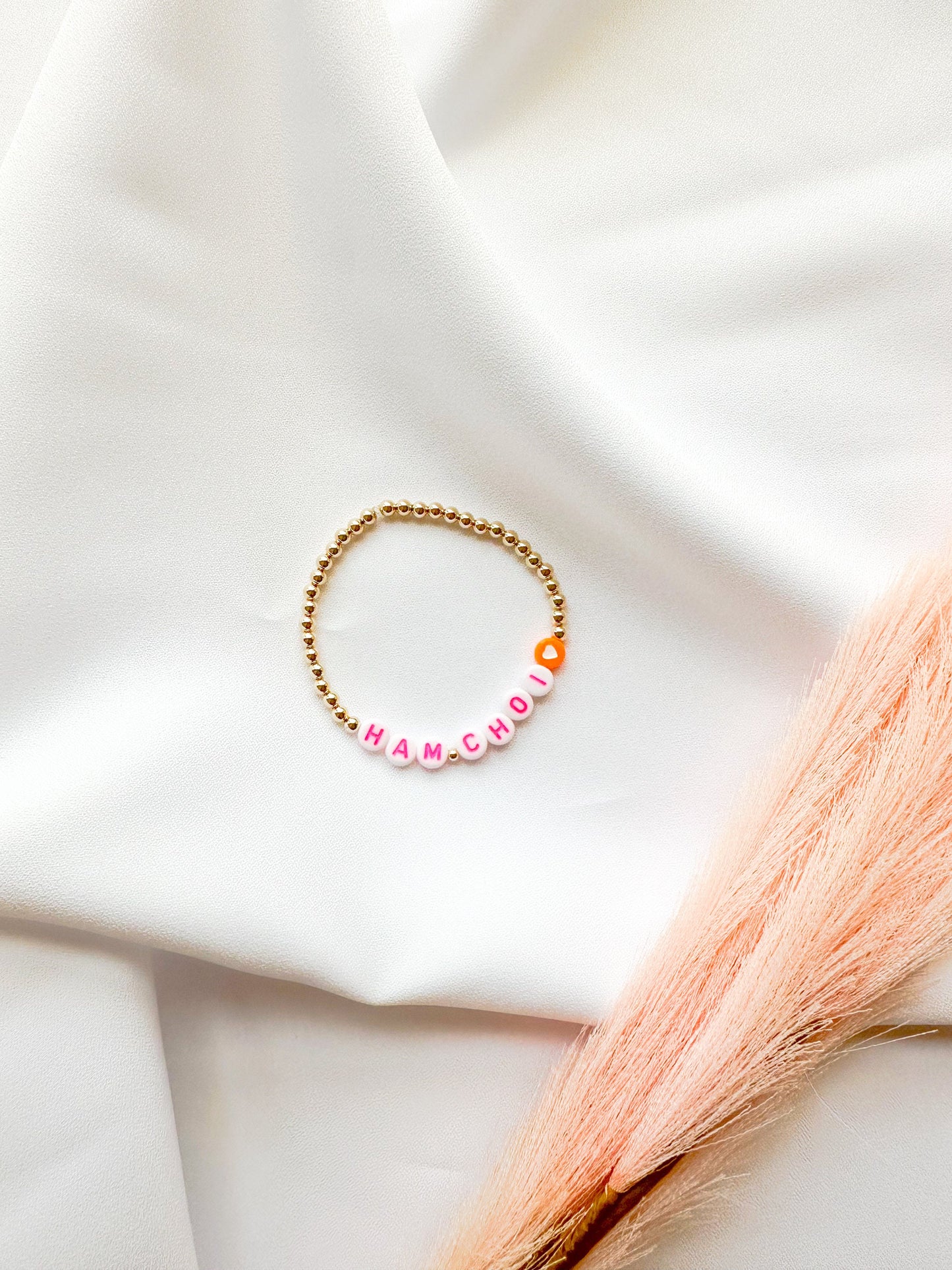 THE HAM CHOI | 14k Gold-Filled Vietnamese Phrase Beaded Bracelet