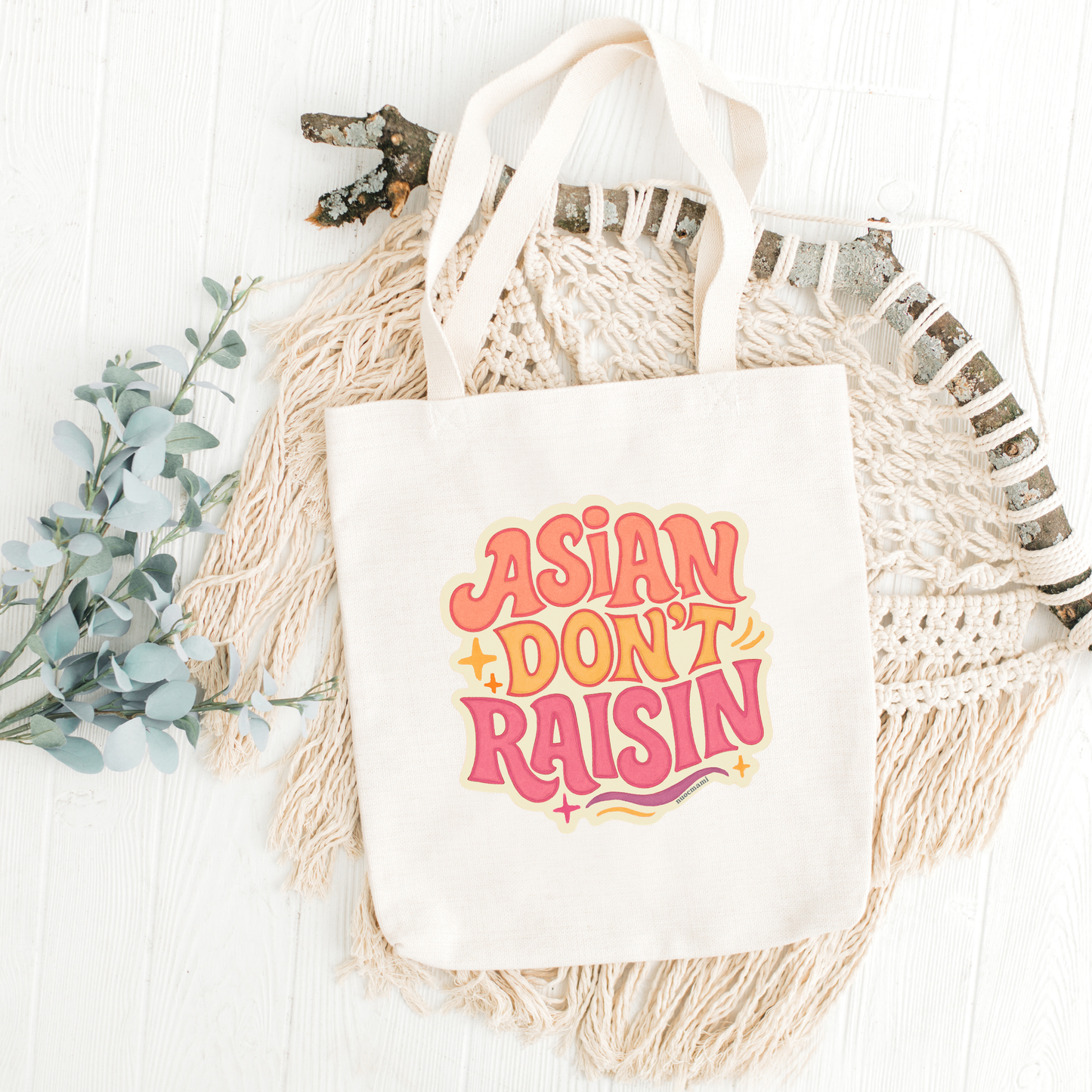 Asian Don't Raisin Canvas Tote Bag