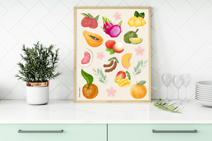 Asian Fruits — Digital Art Print