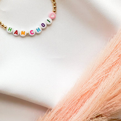 THE HAM CHOI | 14k Gold-Filled Vietnamese Phrase Beaded Bracelet
