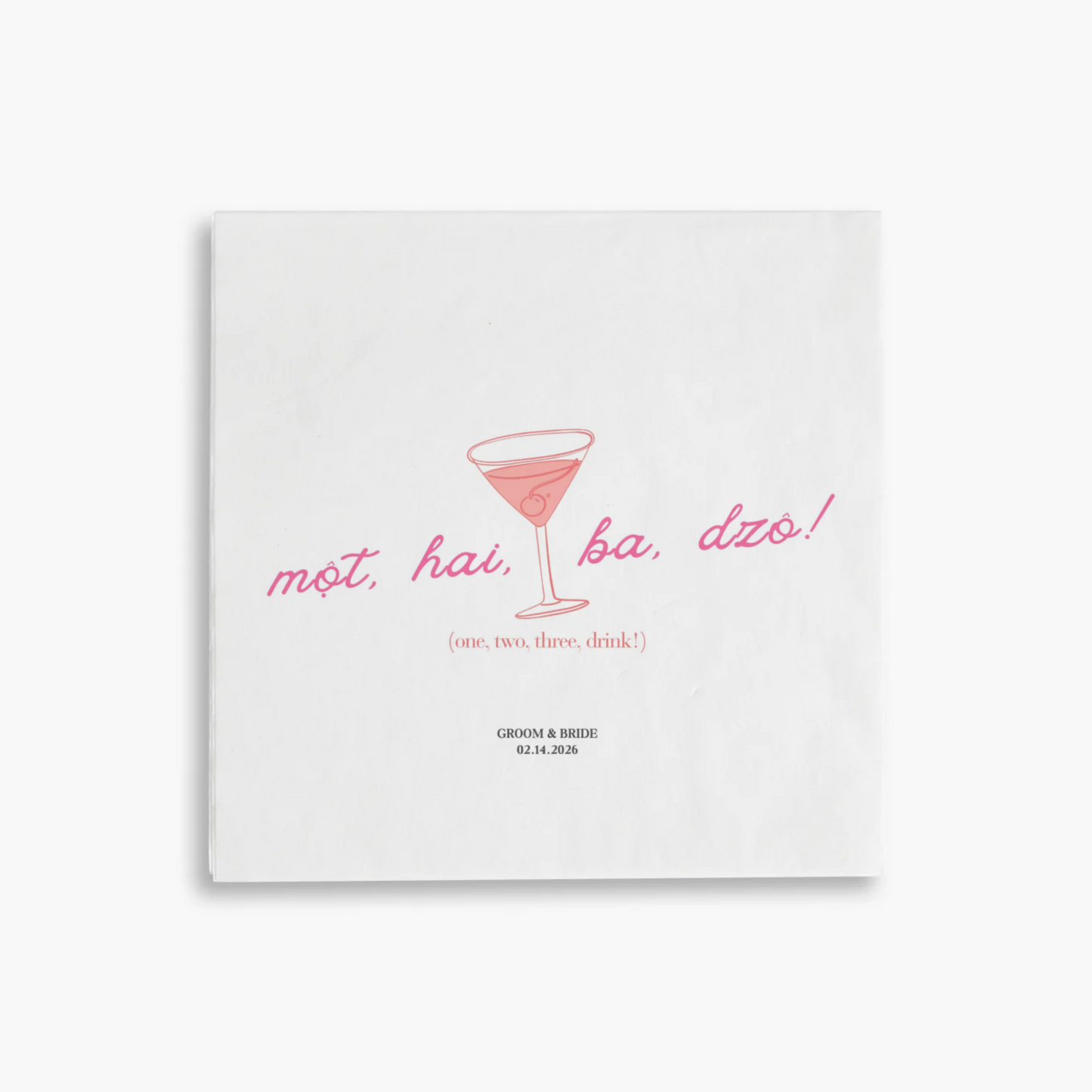 Vietnamese Wedding Cocktail Napkins