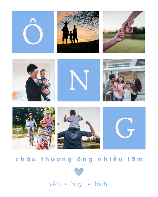 Personalized Vietnamese Father's Day Digital Art Print — Ong Edition