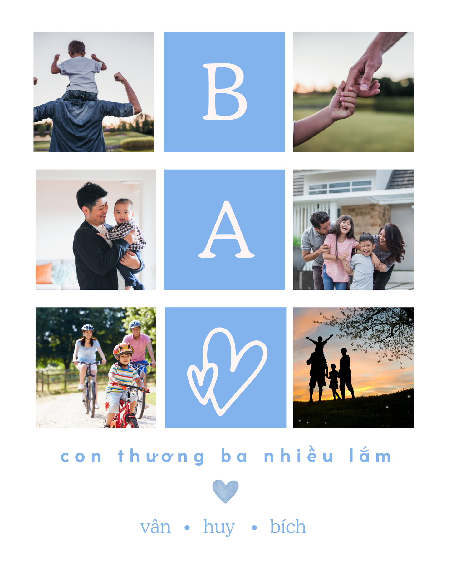 Personalized Vietnamese Father's Day Digital Art Print