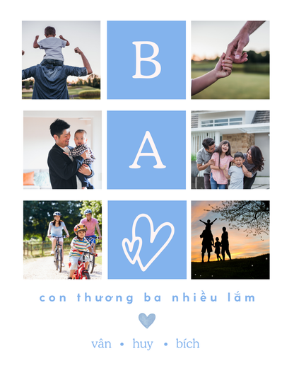 Personalized Vietnamese Father's Day Digital Art Print