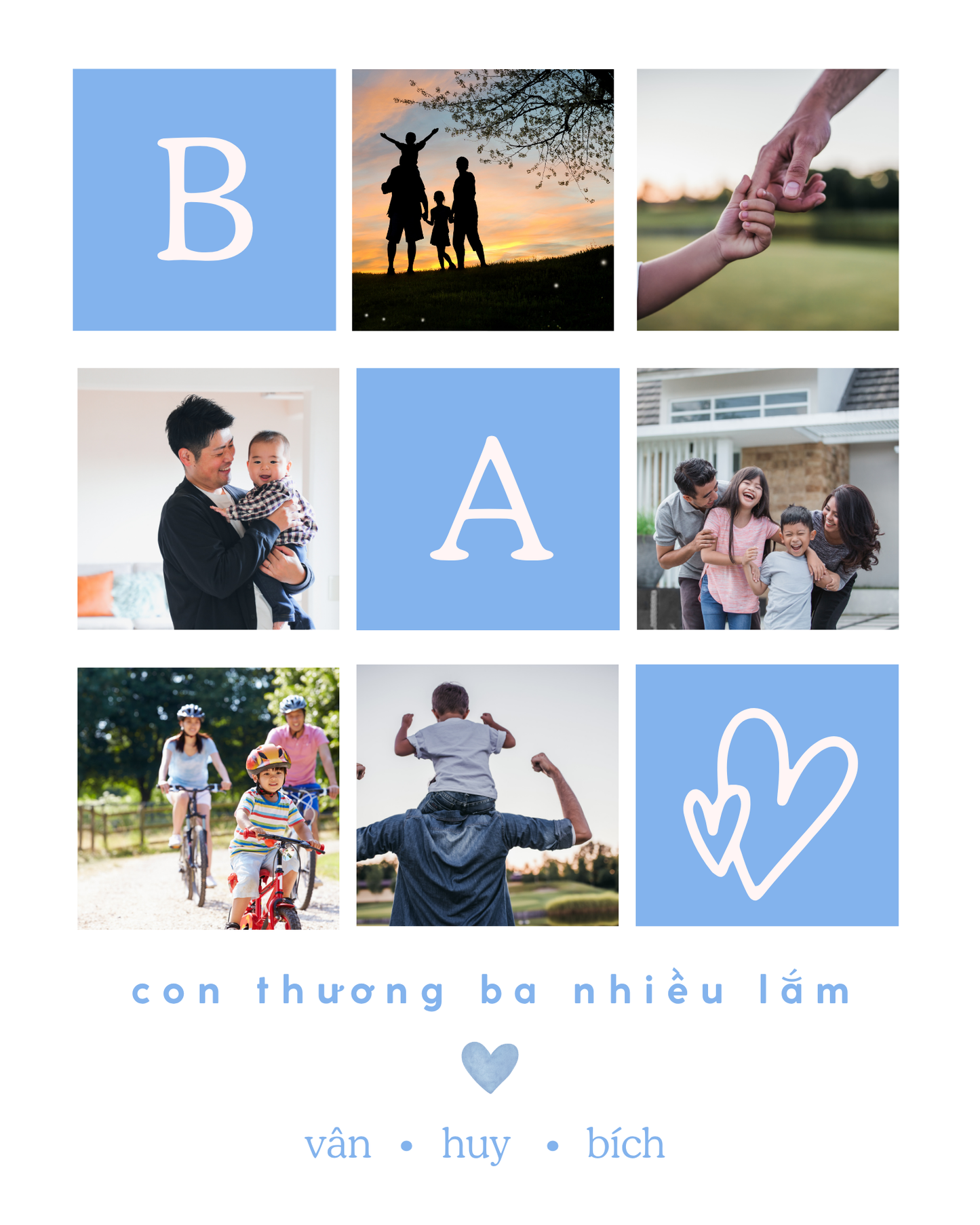 Personalized Vietnamese Father's Day Digital Art Print