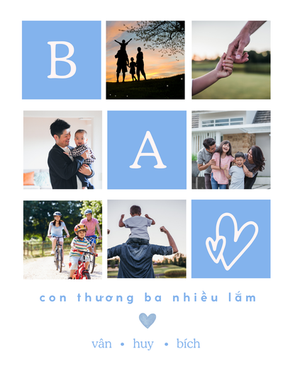 Personalized Vietnamese Father's Day Digital Art Print