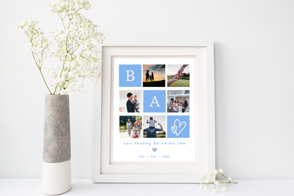 Personalized Vietnamese Father's Day Digital Art Print