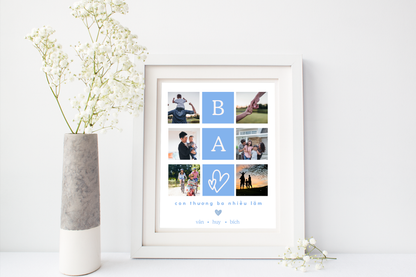 Personalized Vietnamese Father's Day Digital Art Print