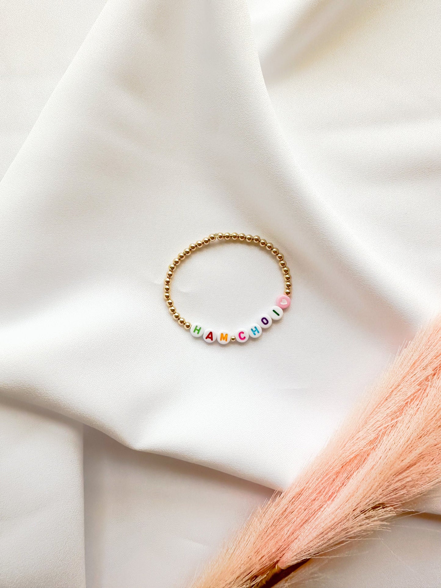 THE HAM CHOI | 14k Gold-Filled Vietnamese Phrase Beaded Bracelet