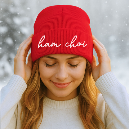Ham Choi Embroidered Knit Beanie