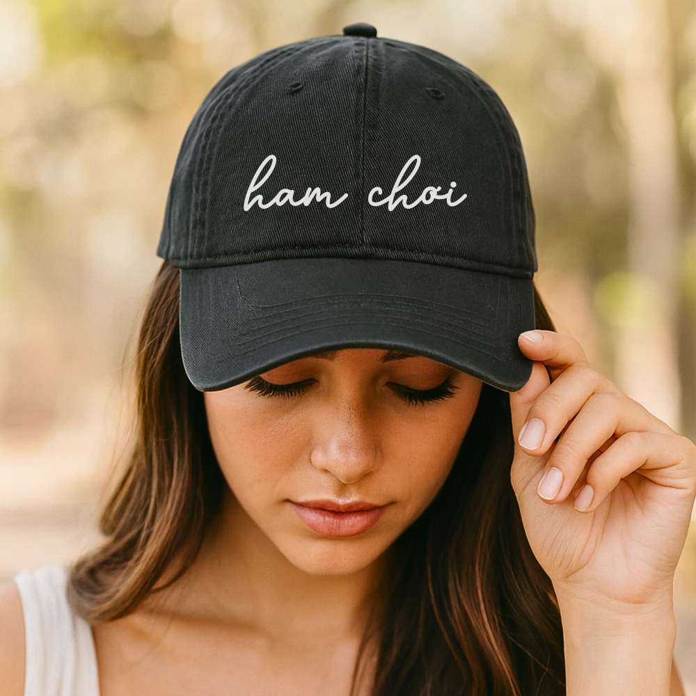 Ham Choi Embroidered Denim Hat