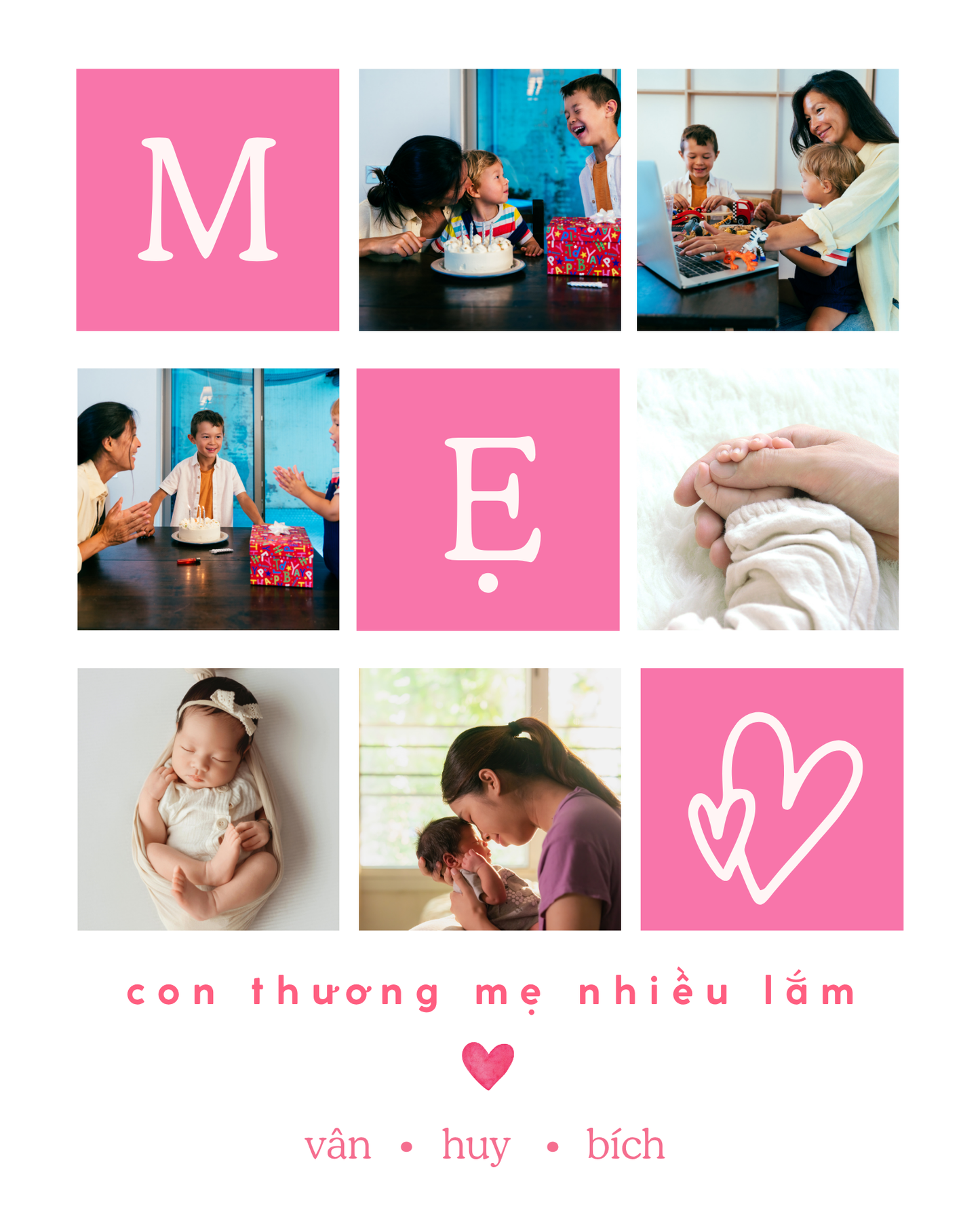 Personalized Vietnamese Mother's Day Digital Art Print