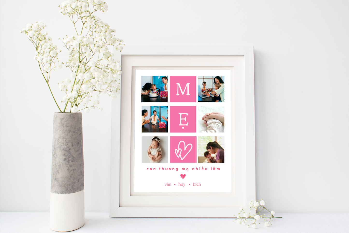 Personalized Vietnamese Mother's Day Digital Art Print