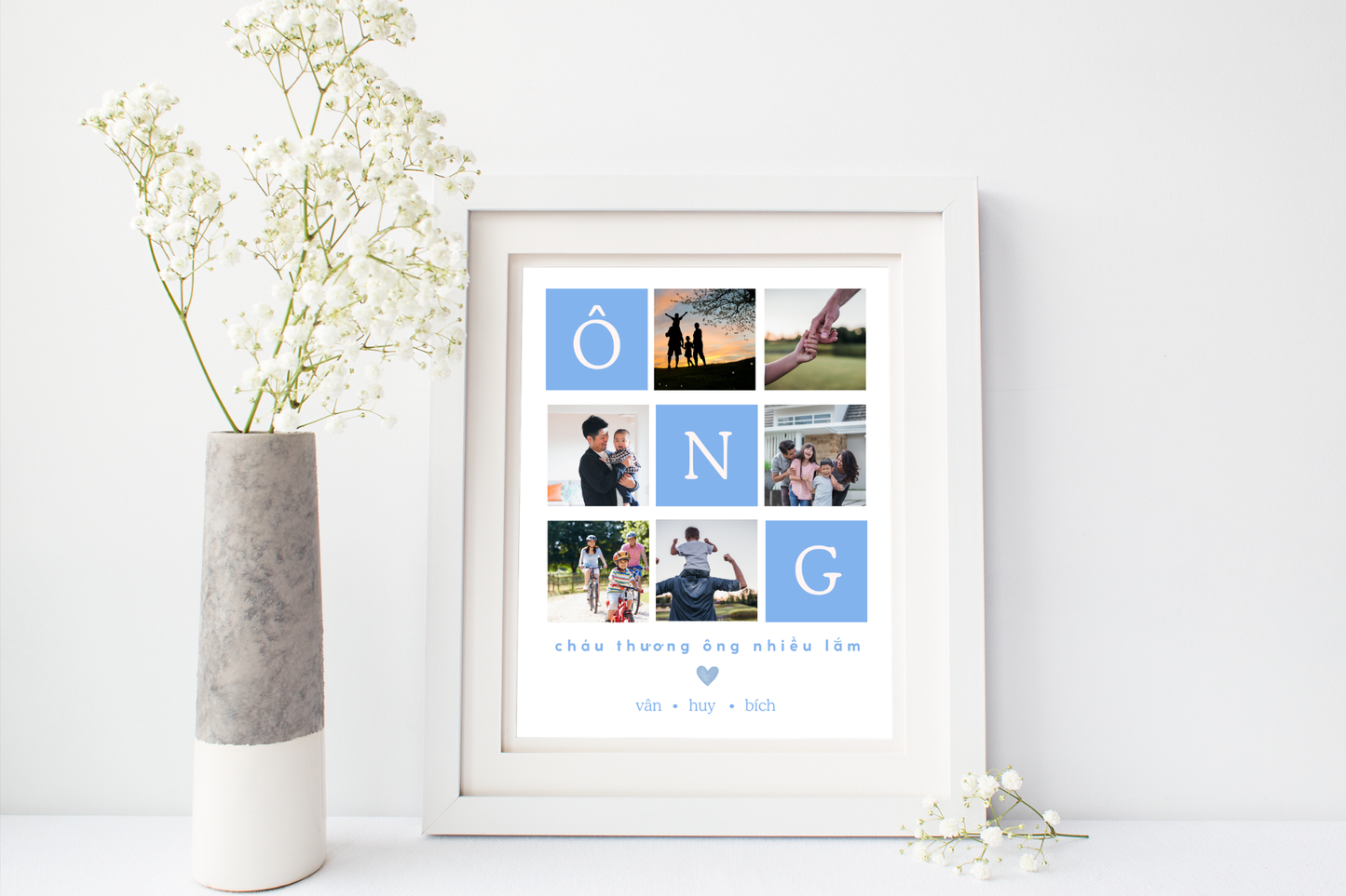 Personalized Vietnamese Father's Day Digital Art Print — Ong Edition