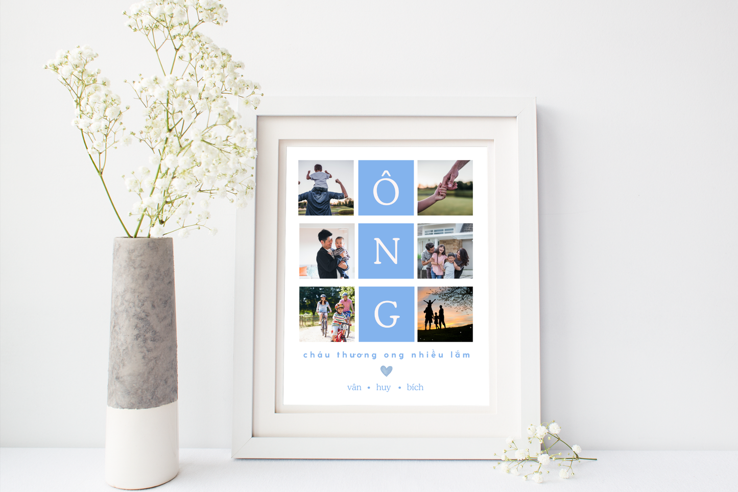 Personalized Vietnamese Father's Day Digital Art Print — Ong Edition